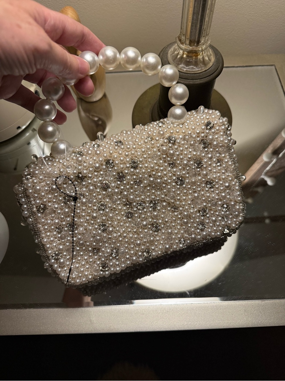 Fiona Beaded Bag: Pearl-Strap Embellished Edition - Picture 5 of 12